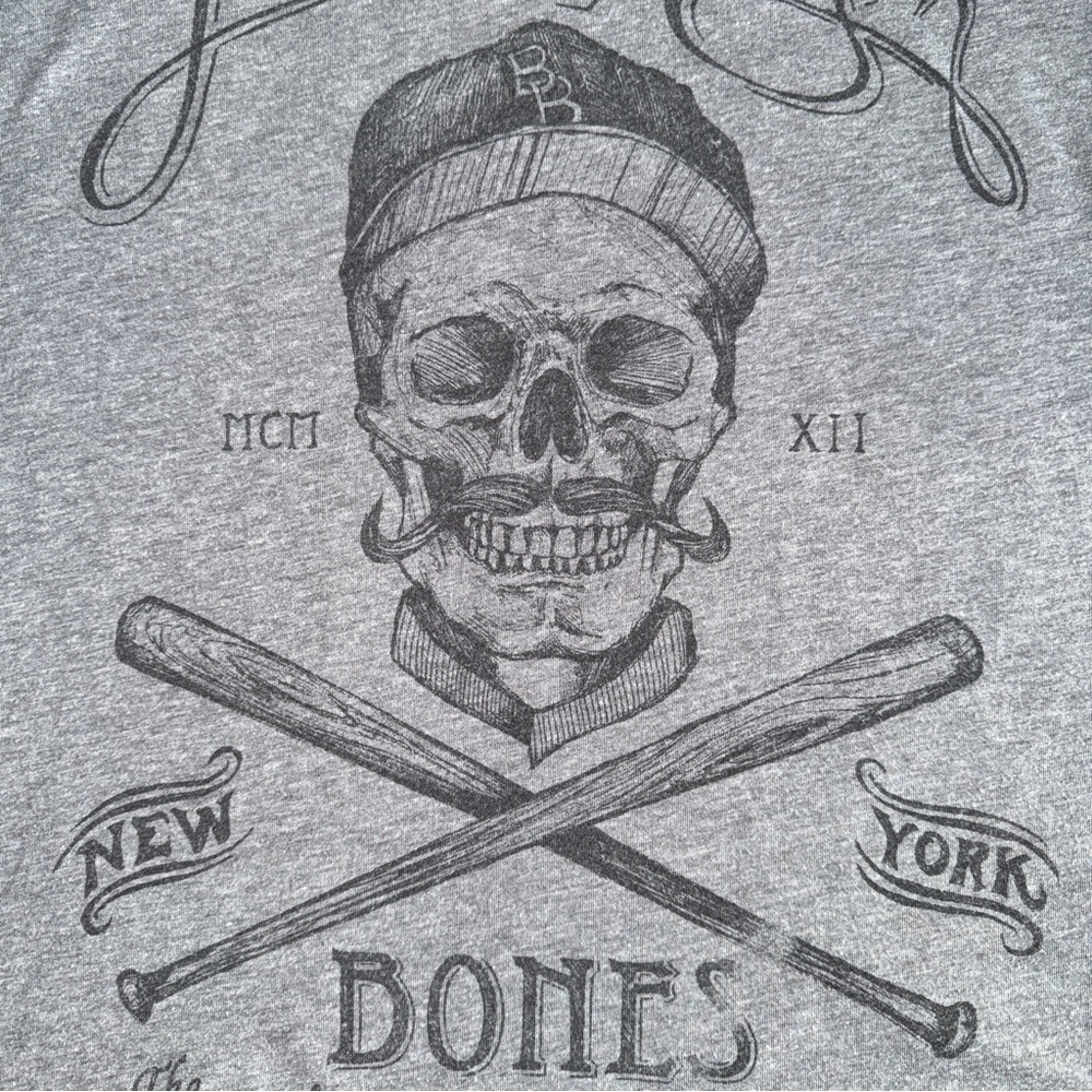 7th Inning Stretch Graphic Tee Brooklyn Bones Baseball Men's XL Heather Gray - Picture 4 of 6
